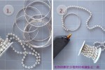 Pulseras con tiras de bolitas plateadas