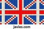 Esquema pulsera bandera Inglaterra con rocallas