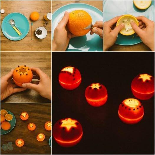 lamparitas velas naranjas